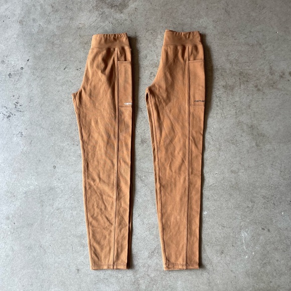 2 Carhartt Sample Skinny Tan/Brown Legging Pants With Side Pockets Size Medium - Picture 2 of 5
